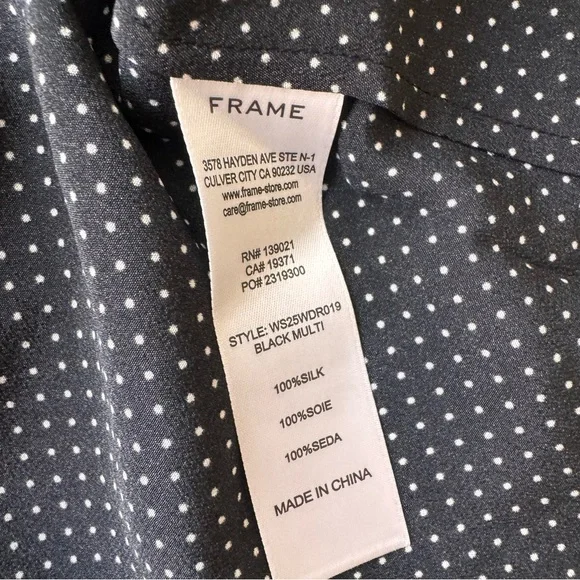 Frame Silk black and white Polka Dot Sailor Mini Dress size S - Picture 8 of 13